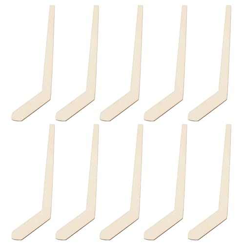 OLYCRAFT 10 Stück Unlackierte Holzhockeyschläger Leere Holzscheiben Hockey Form Holzstücke Unlackierte Rohlinge Für DIY Projekte Malerei Zeichnungen Zuhause Party Dekoration Basteln - 14.5x4cm von OLYCRAFT