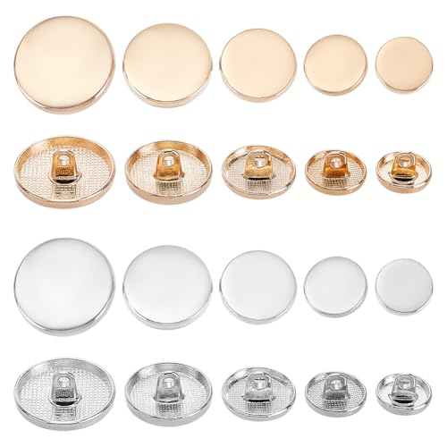 OLYCRAFT 100 Stück Goldfarbene Silberfarbene Schaftknöpfe Aus Metalllegierung 2mm Loch Flache Runde Metallknöpfe 11.5mm 12.5mm 15mm 18mm 20mm Runde Nähknöpfe Für Blazer Anzüge Mäntel Uniformen OLYCRAFT 100 Stück Goldfarbene Silberfarbene Schaftknöpfe Aus Metalllegierung 2mm Loch Flache Runde Metallknöpfe 11.5mm 12.5mm 15mm 18mm 20mm Runde Nähknöpfe Für Blazer Anzüge Mäntel Uniformen von OLYCRAFT