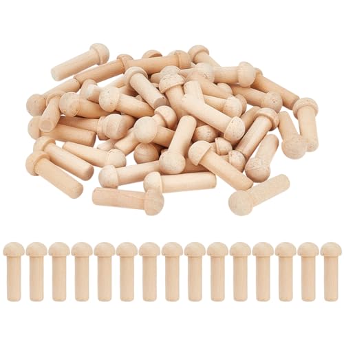 OLYCRAFT 100 Stück Mini-Holzachshering 3.2 cm Unlackierter Holzhering Rohling Pilz Holzhering Achshering Passend Für Holzräder Mit 8 mm Löchern Für DIY-Holzräder Trian-Auto-Bastelbedarf von OLYCRAFT