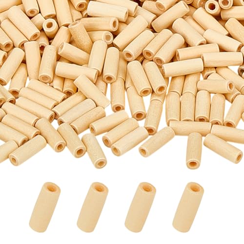 OLYCRAFT 1000 Stück Holzröhrenperlen Mit 4mm Loch Röhrenperlen Aus Holz Unbehandelte Holz Abstandshalterperlen Natürliche Unbehandelte Holzröhrenperlen Für DIY Armbänder Halsketten Ornamente von OLYCRAFT