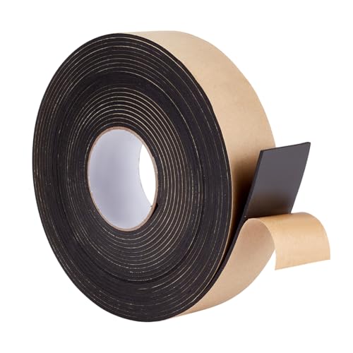 OLYCRAFT 10m Einseitig Klebendes Schaumstoff Montageband 50mm Breit Schwarzes Klebeband Schaumstoff Dichtungsband 3mm Dick Schaumstoff Dichtungsstreifen Selbstklebendes Schaumstoffband von OLYCRAFT
