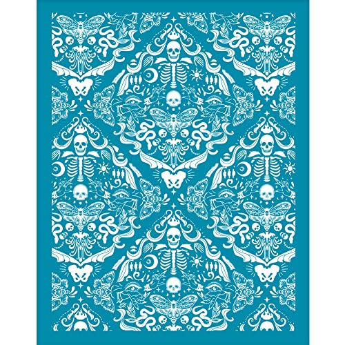 OLYCRAFT 10x12.7 cm Schädel Brokat Ton Schablonen Totenkopf Siebdruck Schablone Nicht Klebend Vintage Muster Ton Siebdruck Wiederverwendbar Mesh Transfer Für Polymer Ton Schmuck Halsketten von OLYCRAFT
