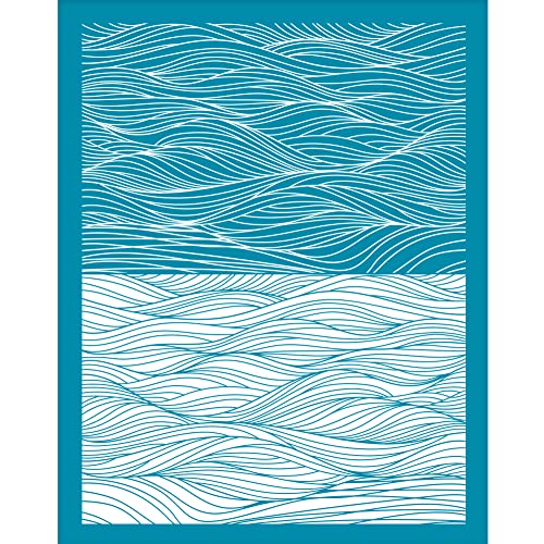 OLYCRAFT 10x12.7 cm Sea Wave Clay Schablonen Wave Line Siebdruck Für Polymer Clay Abstract Line Siebdruck Schablonen Mesh Transfer Schablonen Für Polymer Clay Schmuckherstellung von OLYCRAFT