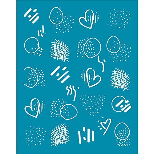 OLYCRAFT 10x12.7 cm Tonschablonen Graffiti Muster Siebdruck Für Polymer Clay Love Heart Siebdruckschablonen Mesh Transfer Schablonen Circle Mesh Schablone Für Polymer Clay Schmuckherstellung von OLYCRAFT