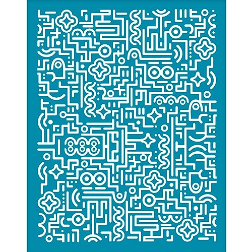 OLYCRAFT 10x12.7cm Abstrakte Labyrinth Tonschablonen Labyrinth Thema Siebdruck Für Polymer Ton Florales Labyrinth Siebdruck Schablonen Netz Transfer Schablonen Für Polymer Ton Schmuckherstellung von OLYCRAFT