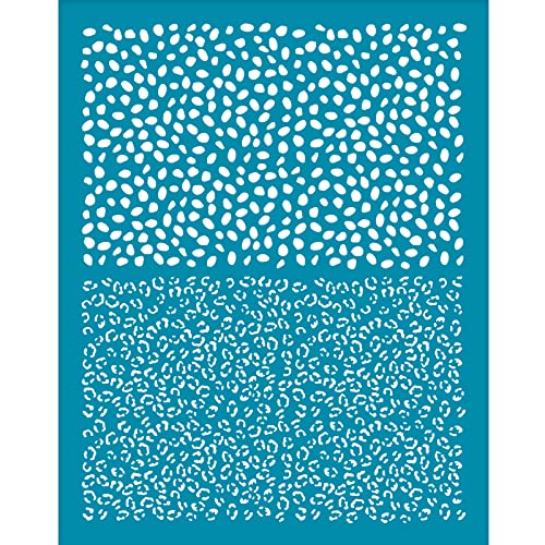 OLYCRAFT 10x12.7cm Ton Schablonen Geschichteter Leoparden Tier Siebdruck Für Polymer Ton Nicht Klebende Siebdruck Schablonen Netz Transfer Schablonen Für Polymer Ton Ohrringe Schmuckherstellung von OLYCRAFT