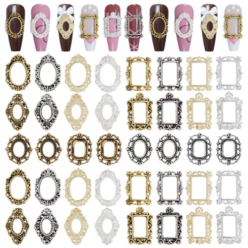 OLYCRAFT 112 Stück 20 Stile Rechteckige 3D Metall Nagel Charms Ovaler Rahmen Gothic Nagelkunst Charms Flache Rückseite Nagelnieten Retro Gold Silber Nagel Juwelen Kunstdekoration Vintage Punk OLYCRAFT 112 Stück 20 Stile Rechteckige 3D Metall Nagel Charms Ovaler Rahmen Gothic Nagelkunst Charms Flache Rückseite Nagelnieten Retro Gold Silber Nagel Juwelen Kunstdekoration Vintage Punk von OLYCRAFT