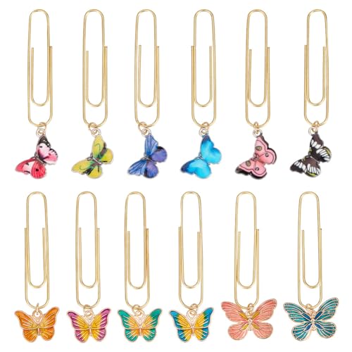 OLYCRAFT 12 Stück Schmetterlings-Büroklammern 6.3~7 cm Büroklammer Mit Anhänger Aus Legierung Und Schmetterlings-Emaille-Anhänger Aus Metall Zum Sortieren Und Organisieren von Papierdokumenten OLYCRAFT 12 Stück Schmetterlings-Büroklammern 6.3~7 cm Büroklammer Mit Anhänger Aus Legierung Und Schmetterlings-Emaille-Anhänger Aus Metall Zum Sortieren Und Organisieren von Papierdokumenten von OLYCRAFT