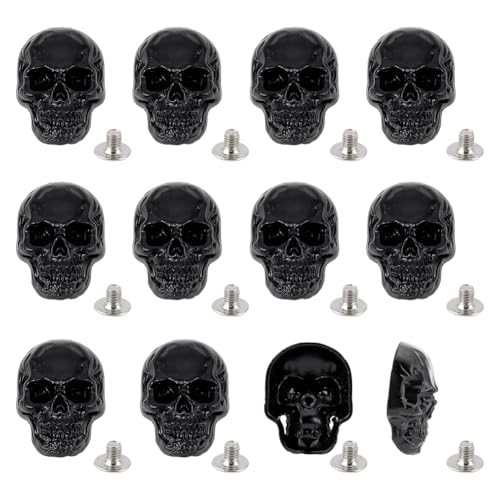 OLYCRAFT 12 Stück Totenkopfknopf Leder Totenkopfkopf Dekorative Schnalle 2.5mm Loch Schwarz DIY Niete Totenkopf Conchos Totenkopf Dekorativer Punk Metall Bolzen Schraubverschluss 35x25.5x13mm OLYCRAFT 12 Stück Totenkopfknopf Leder Totenkopfkopf Dekorative Schnalle 2.5mm Loch Schwarz DIY Niete Totenkopf Conchos Totenkopf Dekorativer Punk Metall Bolzen Schraubverschluss 35x25.5x13mm von OLYCRAFT