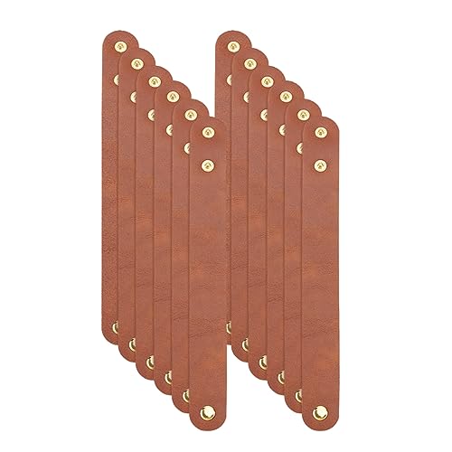 OLYCRAFT 12 Stück verstellbare Lederarmbänder 22x2.5cm Blank Echtleder Schnapparmbänder Blank Leder Manschettenarmband Lederarmband Braun Lederarmbänder für DIY Handwerk Schmuck machen von OLYCRAFT