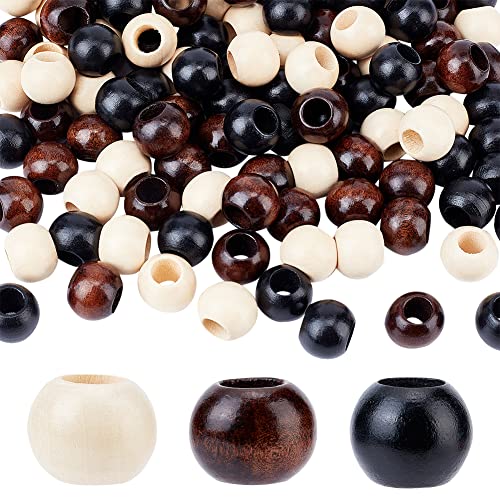 OLYCRAFT 120 Stück 9mm Makramee Holzperlen Großes Loch Holzperlen Schwarze Holzperlen Runde Holz Abstandsperlen Lose Holzperlen Für Die Schmuckherstellung Heimwerkerarbeite - 3 Farben OLYCRAFT 120 Stück 9mm Makramee Holzperlen Großes Loch Holzperlen Schwarze Holzperlen Runde Holz Abstandsperlen Lose Holzperlen Für Die Schmuckherstellung Heimwerkerarbeite - 3 Farben von OLYCRAFT