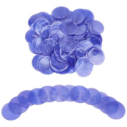 OLYCRAFT 120 Stück Violette Flache Runde Muschelstücke 5cm Natürliche Muscheln Mit 2 Löchern Natürliche Capiz Muschelanhänger Für Muschel Windspiele Vorhänge Lampenschirme Bastelarbeiten von OLYCRAFT