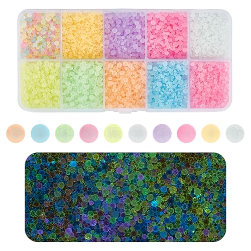OLYCRAFT 120g 10 Farben Leuchtende Bunte Blasenperlen Aus Kunstharz Ohne Loch 1.5~3mm Matt Poliert Mikroglas Blasenperlen Tropfen Blasenperlen Zum Selbermachen Herstellen von Anhängern Schmuck OLYCRAFT 120g 10 Farben Leuchtende Bunte Blasenperlen Aus Kunstharz Ohne Loch 1.5~3mm Matt Poliert Mikroglas Blasenperlen Tropfen Blasenperlen Zum Selbermachen Herstellen von Anhängern Schmuck von OLYCRAFT