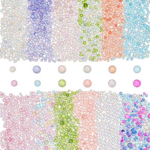 OLYCRAFT 120g 12 Farben Bunte Harzblasen Perlen 1 3mm Ohne Loch Mikroglasblasen Perlen Runde Tropfen Mehrfarbige Füllstoffe Wasserperlen Für 3D Nagelkunst Anhänger Schmuck DIY Dekorationen von OLYCRAFT