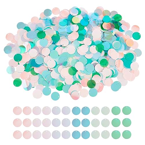 OLYCRAFT 1100 Stück 6 Farbe Große Pailletten Mit Loch PVC Laser Runde Pailletten 20mm Bunte Pailletten Bastelpailletten Lose Pailletten Für Die Schmuckherstellung DIY Näharbeiten von OLYCRAFT