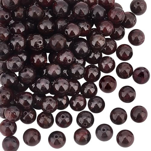 OLYCRAFT Über 120~126 Stück 5.5~6.5mm Natürliche Granatstein Perlen Natürliche Granat Perlen Runde Lose Edelsteinperlen Für Armband Halskette Ohrringe Schmuckherstellung DIY Handwerk von OLYCRAFT
