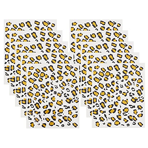 OLYCRAFT 13 x 16 cm Leopard Tattoo Sticker Temporäre Tattoo Aufkleber Gepard Leopardenmuster Leopardengesicht Abnehmbare Aufkleber Für Frauen Kunst Party Dekoration Halloween Kostüm Schwarz Und Gold von OLYCRAFT