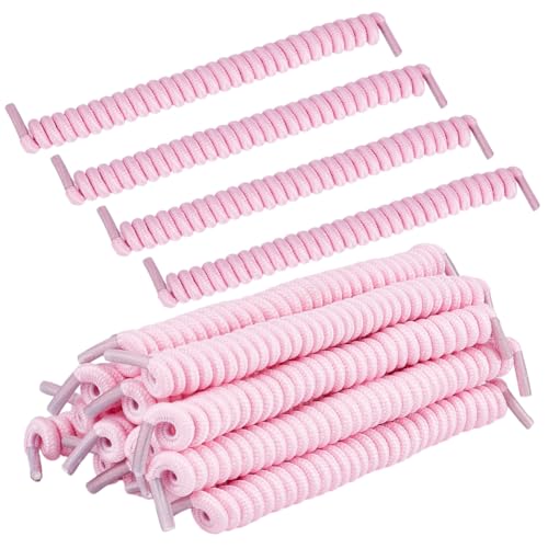 OLYCRAFT 14 Stück Sun String Visor Cords Pink Curly No Tie Schnürsenkel Elastische Curly Schnürsenkel Elastische Federschnürsenkel Ersatzschnürsenkel Für Sportschuhe Stoffschaum Sonnenblenden von OLYCRAFT