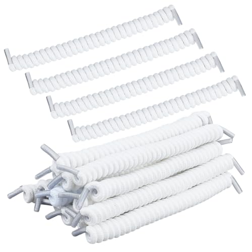 OLYCRAFT 14 Stück Sun String Visor Cords Weiße Gelockte Schnürsenkel Ohne Binden Federschnürsenkel Elastische Gelockte Schnürsenkel Ersatzschnürsenkel Für Sportschuhe Stoffschaum Sonnenblenden von OLYCRAFT