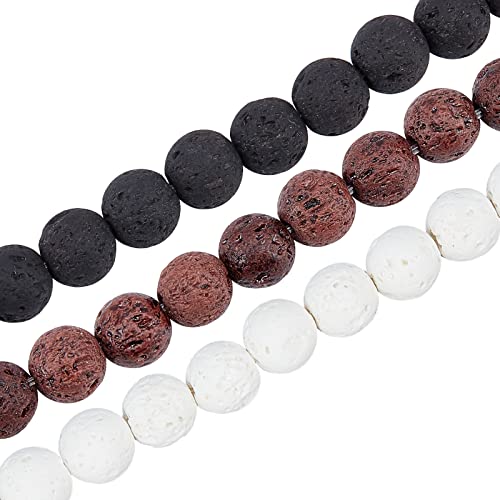OLYCRAFT 141 Stück Natürlich Lava Perlen Lavagestein Perlen Gemischte Farbe Runde Edelstein Lose Perlen Runde Steinperlen 8mm Bulk Perlen Für Armband Halskette Schmuckherstellung - Erdfarben OLYCRAFT 141 Stück Natürlich Lava Perlen Lavagestein Perlen Gemischte Farbe Runde Edelstein Lose Perlen Runde Steinperlen 8mm Bulk Perlen Für Armband Halskette Schmuckherstellung - Erdfarben von OLYCRAFT
