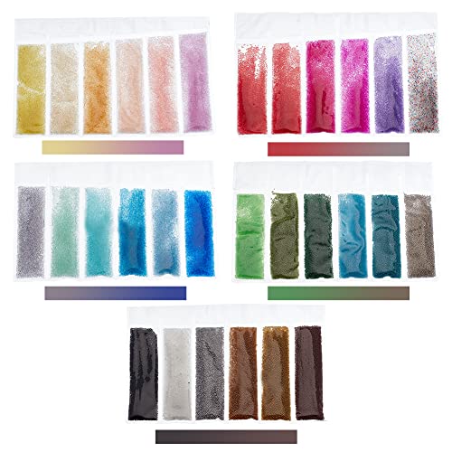 OLYCRAFT 145~160 g 30 Farben Glasblasenperlen 0.4~0.6 mm Nagelkaviarperlen Mikroperlen UV Harzblasenperlen Wassertropfen Blasenperlen Winzige Glasperlen Für DIY Handwerk Nail Art Dekoration von OLYCRAFT