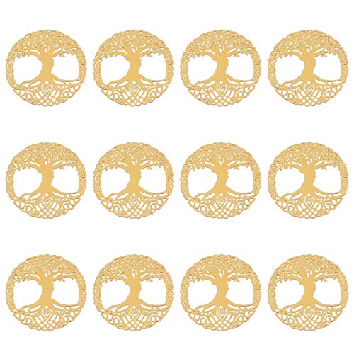 OLYCRAFT 16Stk Baum Des Lebens Aufkleber 35mm Geometrie Orgon Pyramide Aufkleber Selbstklebende Goldene Messingaufkleber Energieturm Material Für Sammelalben DIY Harz Handwerk von OLYCRAFT