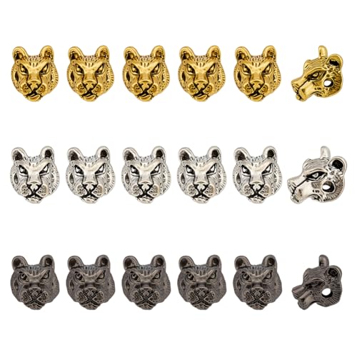 OLYCRAFT 18 Stück Tigerkopf Perlen Im Tibetischen Stil 3 Farben Tierkopf Lose Abstandsperlen Legierungsschmuck Lose Perle Mit 2mm Loch Für Halskette Ohrringe Armband Anhänger Schmuckherstellungs OLYCRAFT 18 Stück Tigerkopf Perlen Im Tibetischen Stil 3 Farben Tierkopf Lose Abstandsperlen Legierungsschmuck Lose Perle Mit 2mm Loch Für Halskette Ohrringe Armband Anhänger Schmuckherstellungs von OLYCRAFT