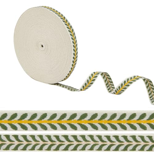 OLYCRAFT 18.3 m Jacquard-Bandbesatz 13 mm Breit Blattmuster Jacquard-Polyester-Bänder Grünes Blatt-Jacquard Gewebter Stickerei-Besatz Für Heimwerker Nähen Basteln Handgefertigte Kleidung Dekoration OLYCRAFT 18.3 m Jacquard-Bandbesatz 13 mm Breit Blattmuster Jacquard-Polyester-Bänder Grünes Blatt-Jacquard Gewebter Stickerei-Besatz Für Heimwerker Nähen Basteln Handgefertigte Kleidung Dekoration von OLYCRAFT