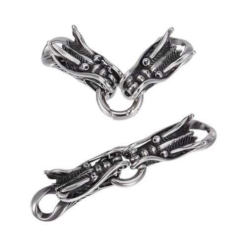 OLYCRAFT 2 Set Mit Drachenkopf Zwei Kordel Endkappen Kordel Endkappen Verbinder Aus Edelstahl Mit Federtor O Ring Antik Silber Federtorringe Für DIY Armbänder Schmuck Bastelbedarf OLYCRAFT 2 Set Mit Drachenkopf Zwei Kordel Endkappen Kordel Endkappen Verbinder Aus Edelstahl Mit Federtor O Ring Antik Silber Federtorringe Für DIY Armbänder Schmuck Bastelbedarf von OLYCRAFT