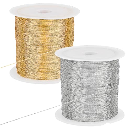 OLYCRAFT 2 Stück 200m/219 Yards Metallischer Handarbeitsfaden Metallischer Stickmaschinenfaden 0.2mm Goldener Schmuckfaden Silberner Bastelfaden Für Stickereien Kleidungsstücke Nähen Handarbeiten OLYCRAFT 2 Stück 200m/219 Yards Metallischer Handarbeitsfaden Metallischer Stickmaschinenfaden 0.2mm Goldener Schmuckfaden Silberner Bastelfaden Für Stickereien Kleidungsstücke Nähen Handarbeiten von OLYCRAFT