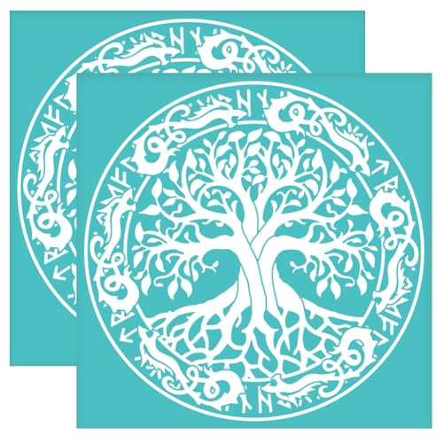 OLYCRAFT 2 Stück 22x22cm Baum Des Lebens Selbstklebende Siebdruckschablone Wikinger Drache Lebensbaum Siebdruckschablone Wiederverwendbare Quadratmaschen Schablonen Transfer Für DIY T-Shirt Stoff OLYCRAFT 2 Stück 22x22cm Baum Des Lebens Selbstklebende Siebdruckschablone Wikinger Drache Lebensbaum Siebdruckschablone Wiederverwendbare Quadratmaschen Schablonen Transfer Für DIY T-Shirt Stoff von OLYCRAFT