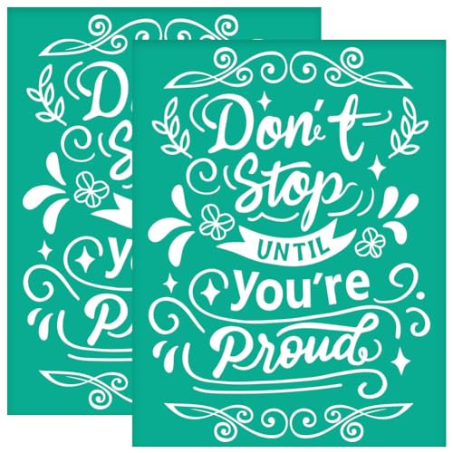 OLYCRAFT 2 Stück 22x28cm Selbstklebende Siebdruckschablone Mit Wortmuster Inspirierender Text Siebdruckschablone Wortthema Wiederverwendbare Netzschablonen Zum Übertragen Für DIY T-Shirt Stoff OLYCRAFT 2 Stück 22x28cm Selbstklebende Siebdruckschablone Mit Wortmuster Inspirierender Text Siebdruckschablone Wortthema Wiederverwendbare Netzschablonen Zum Übertragen Für DIY T-Shirt Stoff von OLYCRAFT