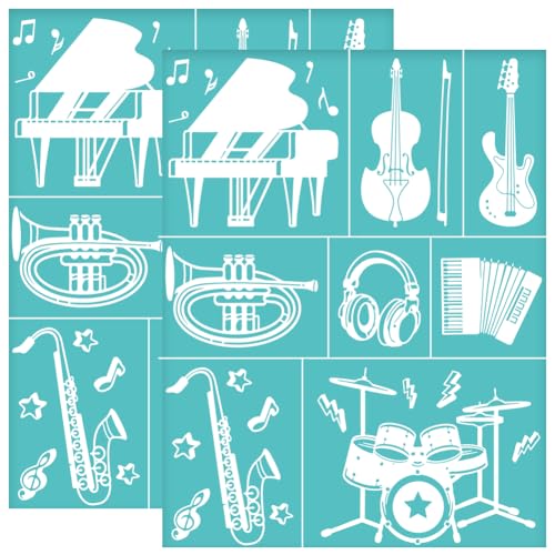 OLYCRAFT 2 Stück 22x28cm Siebdruckschablone Mit Musikthema Selbstklebende Siebdruckschablone Musikinstrumente Netztransfer Klavier Gitarre Schlagzeug Schablonen Zum Malen Auf Holz DIY T-Shirt Stoff OLYCRAFT 2 Stück 22x28cm Siebdruckschablone Mit Musikthema Selbstklebende Siebdruckschablone Musikinstrumente Netztransfer Klavier Gitarre Schlagzeug Schablonen Zum Malen Auf Holz DIY T-Shirt Stoff von OLYCRAFT