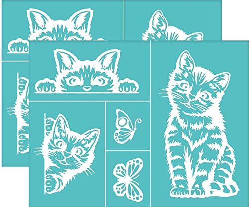 OLYCRAFT 2 Stück 28x22cm Selbstklebende Siebdruck Schablonen Katzen Schmetterlings Schablonen Frühling Wiederverwendbare Mesh Schablonen Transfer für DIY T Shirt Stoff Malerei Heimdekoration OLYCRAFT 2 Stück 28x22cm Selbstklebende Siebdruck Schablonen Katzen Schmetterlings Schablonen Frühling Wiederverwendbare Mesh Schablonen Transfer für DIY T Shirt Stoff Malerei Heimdekoration von OLYCRAFT