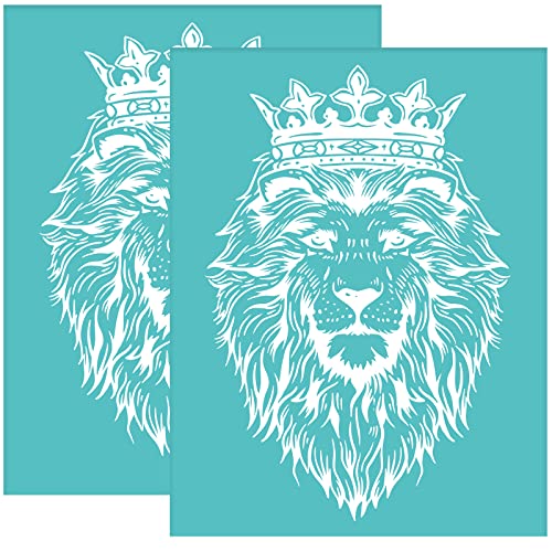 OLYCRAFT 2 Stück Selbstklebende Siebdruck Schablone Löwenkrone Mesh Transfer Schablone Wiederverwendbare Siebdruck Schablone Zum Malen Auf Holz T Shirt Stoff Dekoration - 28x22cm OLYCRAFT 2 Stück Selbstklebende Siebdruck Schablone Löwenkrone Mesh Transfer Schablone Wiederverwendbare Siebdruck Schablone Zum Malen Auf Holz T Shirt Stoff Dekoration - 28x22cm von OLYCRAFT
