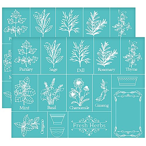 OLYCRAFT 2 Stück Selbstklebende Siebdruck Schablone Pflanzen Muster Netz Transfer Schablone Kräuter Blumentopf Tag Siebdruck Schablone Zum Malen Auf Holz DIY T-Shirt Stoff - 28x22cm OLYCRAFT 2 Stück Selbstklebende Siebdruck Schablone Pflanzen Muster Netz Transfer Schablone Kräuter Blumentopf Tag Siebdruck Schablone Zum Malen Auf Holz DIY T-Shirt Stoff - 28x22cm von OLYCRAFT