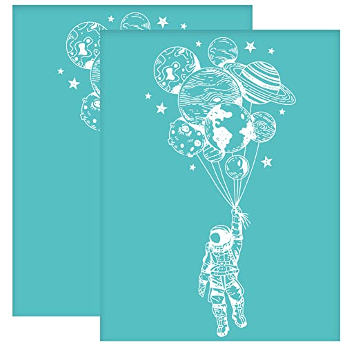 OLYCRAFT 2 Stück Selbstklebende Siebdruck Schablone Spaceman Muster Mesh Transfer Schablone Stern Ballon Siebdruck Schablone Zum Malen Auf Holz DIY T Shirt Stoff - 22x28 cm OLYCRAFT 2 Stück Selbstklebende Siebdruck Schablone Spaceman Muster Mesh Transfer Schablone Stern Ballon Siebdruck Schablone Zum Malen Auf Holz DIY T Shirt Stoff - 22x28 cm von OLYCRAFT