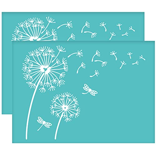 OLYCRAFT 2 Stück Selbstklebende Siebdruck Schablonen Löwenzahn Muster Mesh Transfer Schablone Libelle Muster Siebdruck Schablone Zum Malen Auf Holz DIY T Shirt Stoff - 19.5x14 cm OLYCRAFT 2 Stück Selbstklebende Siebdruck Schablonen Löwenzahn Muster Mesh Transfer Schablone Libelle Muster Siebdruck Schablone Zum Malen Auf Holz DIY T Shirt Stoff - 19.5x14 cm von OLYCRAFT