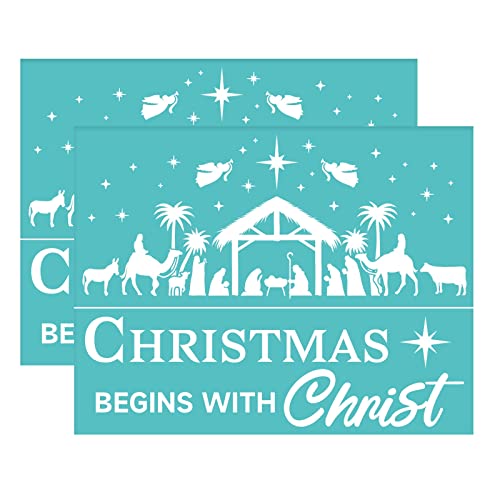 OLYCRAFT 2 Stück Selbstklebende Siebdruck Schablonen mit Weihnachtsmotiven Mesh Transfer Schablonen waschbare Wiederverwendbare Siebdruck Schablonen zum Bedrucken von Holz T Shirts Leinwand - 28x22cm OLYCRAFT 2 Stück Selbstklebende Siebdruck Schablonen mit Weihnachtsmotiven Mesh Transfer Schablonen waschbare Wiederverwendbare Siebdruck Schablonen zum Bedrucken von Holz T Shirts Leinwand - 28x22cm von OLYCRAFT