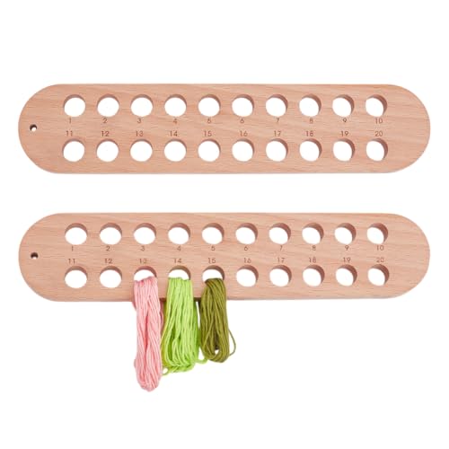 OLYCRAFT 2 Stück Stickgarn Organizer Aus Holz 20 Löcher Kreuzstich Garn Organizer Stichgarnhalter Aus Holz Handarbeitsgarn Sortierer Für Heimwerker Näharbeiten von OLYCRAFT