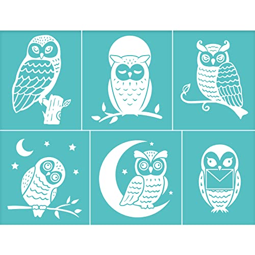 OLYCRAFT 2 Stück selbstklebende Siebdruck Schablonen mit Eulenmuster wiederverwendbar Mesh Schablonen Transfer waschbare Heimdekoration für DIY T Shirt Stoff Malerei - 28x22cm OLYCRAFT 2 Stück selbstklebende Siebdruck Schablonen mit Eulenmuster wiederverwendbar Mesh Schablonen Transfer waschbare Heimdekoration für DIY T Shirt Stoff Malerei - 28x22cm von OLYCRAFT