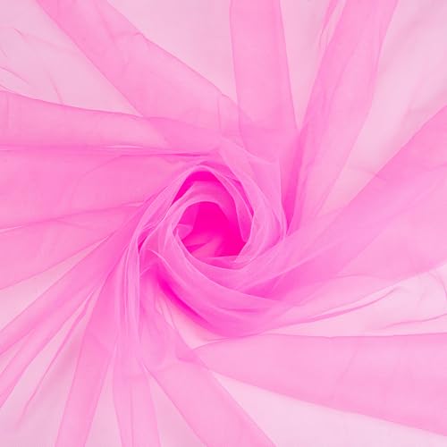 OLYCRAFT 2 m Dunkelrosa Tüllstoffe 1.6 m Breit Chiffon Durchsichtiger Kreppstoff 0.1mm Dick Gaze Netz Chinlon Tüll Zum Verpacken Basteln Nähen Hochzeit Party Dekorationen von OLYCRAFT