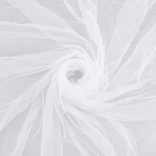 OLYCRAFT 2 m Weißer Tüllstoff 1.6 m Breit Chiffon Durchsichtiger Kreppstoff 0.1mm Dick Gaze Netz Bolt Net Chinlon Tüll Zum Verpacken Basteln Nähen Hochzeit Party Dekorationen von OLYCRAFT