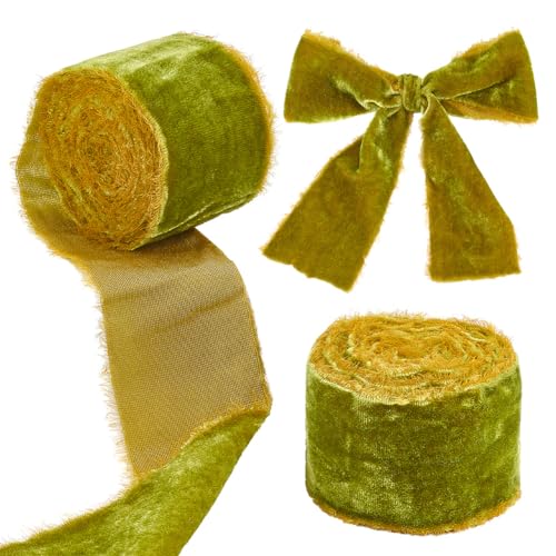 OLYCRAFT 2.7m Dunkelolivgrünes Samtband 5cm Breit Ausgefranstes Randband Fransen 1mm Dick Samtband Raue Kante Rustikales Hochzeitsband Seidensamtband Für Blumenstrauß Geschenkverpackung Hochzeitsdekor OLYCRAFT 2.7m Dunkelolivgrünes Samtband 5cm Breit Ausgefranstes Randband Fransen 1mm Dick Samtband Raue Kante Rustikales Hochzeitsband Seidensamtband Für Blumenstrauß Geschenkverpackung Hochzeitsdekor von OLYCRAFT