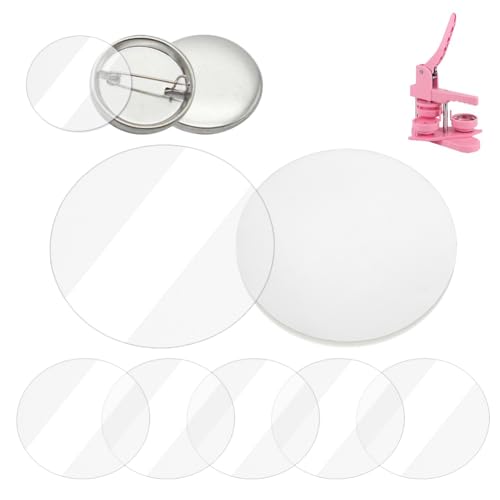 OLYCRAFT 200 Stück 86mm Knopffolie Für 75mm Knopfmacher Kunststofffolienmaschine Transparente Knöpfe Schutzfolien Klare Abzeichen Schutzfolien Für Runde Knöpfe Maker Abzeichen DIY Bastelbedarf von OLYCRAFT