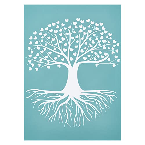 OLYCRAFT 22x28 cm Baum des Lebens Selbstklebende Siebdruckschablone Wiederverwendbare Musterschablonen Mit Herz Zum Malen Auf Holz Stoff T-Shirt Wand- Und Wohnaccessoires OLYCRAFT 22x28 cm Baum des Lebens Selbstklebende Siebdruckschablone Wiederverwendbare Musterschablonen Mit Herz Zum Malen Auf Holz Stoff T-Shirt Wand- Und Wohnaccessoires von OLYCRAFT