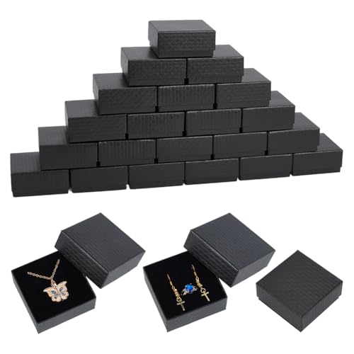 OLYCRAFT 24 Packung Schmuckschatullen Aus Karton 7.5x7.5x3.5cm Schwarze Aufbewahrungsbox Aus Papier Für Schmuck Mit Schwamminnenseite Quadratisches Etui Geschenkbox Aus Karton Für Ohrringe OLYCRAFT 24 Packung Schmuckschatullen Aus Karton 7.5x7.5x3.5cm Schwarze Aufbewahrungsbox Aus Papier Für Schmuck Mit Schwamminnenseite Quadratisches Etui Geschenkbox Aus Karton Für Ohrringe von OLYCRAFT