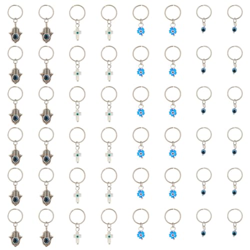OLYCRAFT 24 Stück 4 Stile Evil Eye Zopf Haarspangen Haarzopfringe Kreuz Runde Blume Hamsa Hand Haarschmuck Für Zöpfe Dreadlock Zopf Charms Zubehör Haarringe Schmuck Für Frauen Haar Accessoire OLYCRAFT 24 Stück 4 Stile Evil Eye Zopf Haarspangen Haarzopfringe Kreuz Runde Blume Hamsa Hand Haarschmuck Für Zöpfe Dreadlock Zopf Charms Zubehör Haarringe Schmuck Für Frauen Haar Accessoire von OLYCRAFT