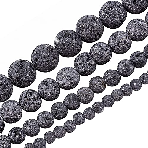 OLYCRAFT 243 Stück natürliche Lava-Perlen, 4 mm, 6 mm, 8 mm, 10 mm, ungefärbt, schwarze Chakra-Perlen, runde Edelsteine, lose Perlen, Halsketten, Schmuckherstellung – 4 Stile OLYCRAFT 243 Stück natürliche Lava-Perlen, 4 mm, 6 mm, 8 mm, 10 mm, ungefärbt, schwarze Chakra-Perlen, runde Edelsteine, lose Perlen, Halsketten, Schmuckherstellung – 4 Stile von OLYCRAFT