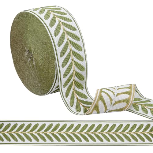 OLYCRAFT 25 m Jacquard Bandbesatz Blattmuster Jacquard 6cm Breit Polyesterbänder Gelbgrünes Blatt Gewebter Stickbesatz Für Näharbeiten Basteln Handgefertigte Taschen Gürtel Kleidungsdekoration OLYCRAFT 25 m Jacquard Bandbesatz Blattmuster Jacquard 6cm Breit Polyesterbänder Gelbgrünes Blatt Gewebter Stickbesatz Für Näharbeiten Basteln Handgefertigte Taschen Gürtel Kleidungsdekoration von OLYCRAFT